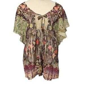 LIVE & LET LIVE Boho‎ Flutter Blouse - Size LP